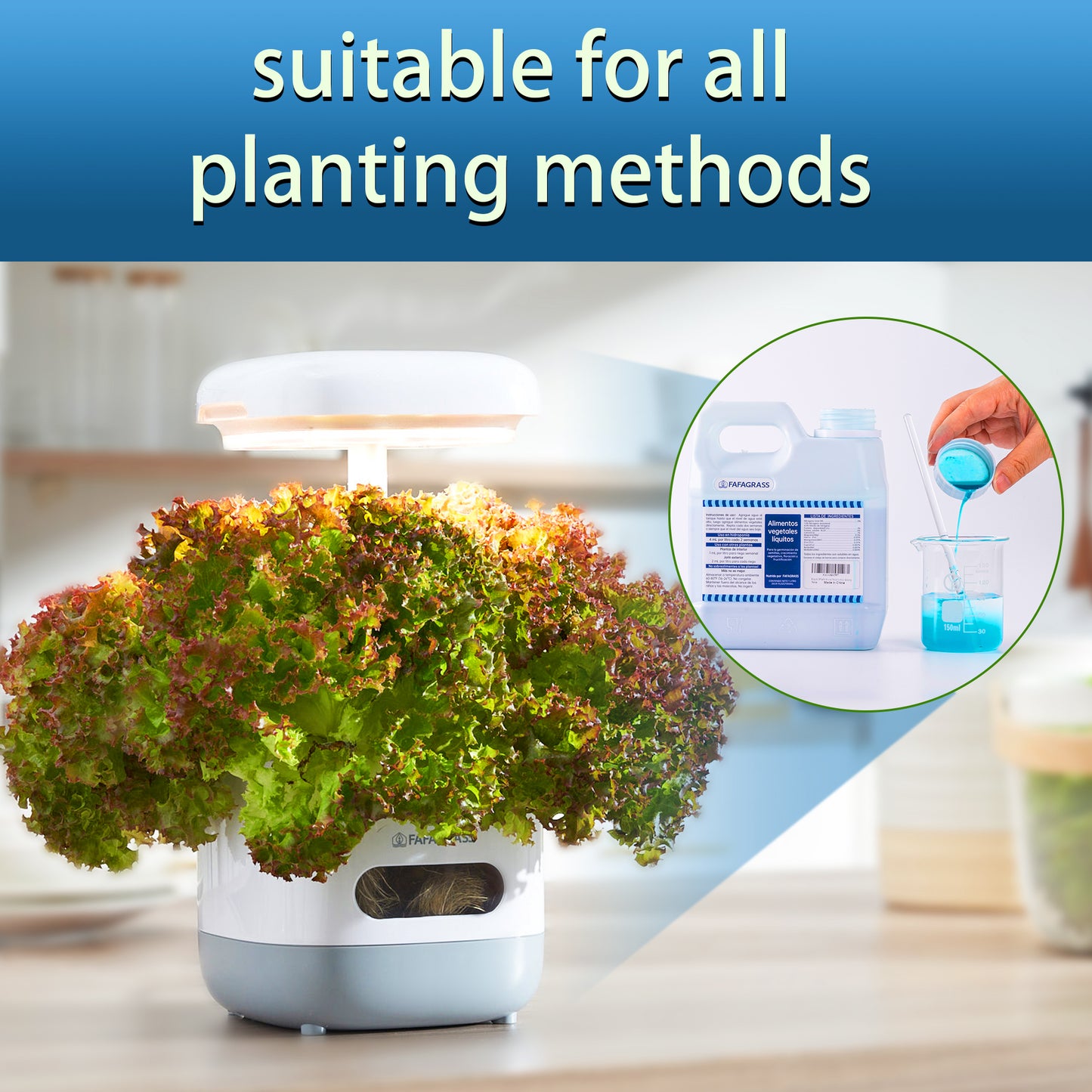 Hydroponic Nutrients (1 Liter=0.26gal) Liquid Fertilizer Plant Food Indoor Garden Organic Hydroponics Fertilizer for Vegetables