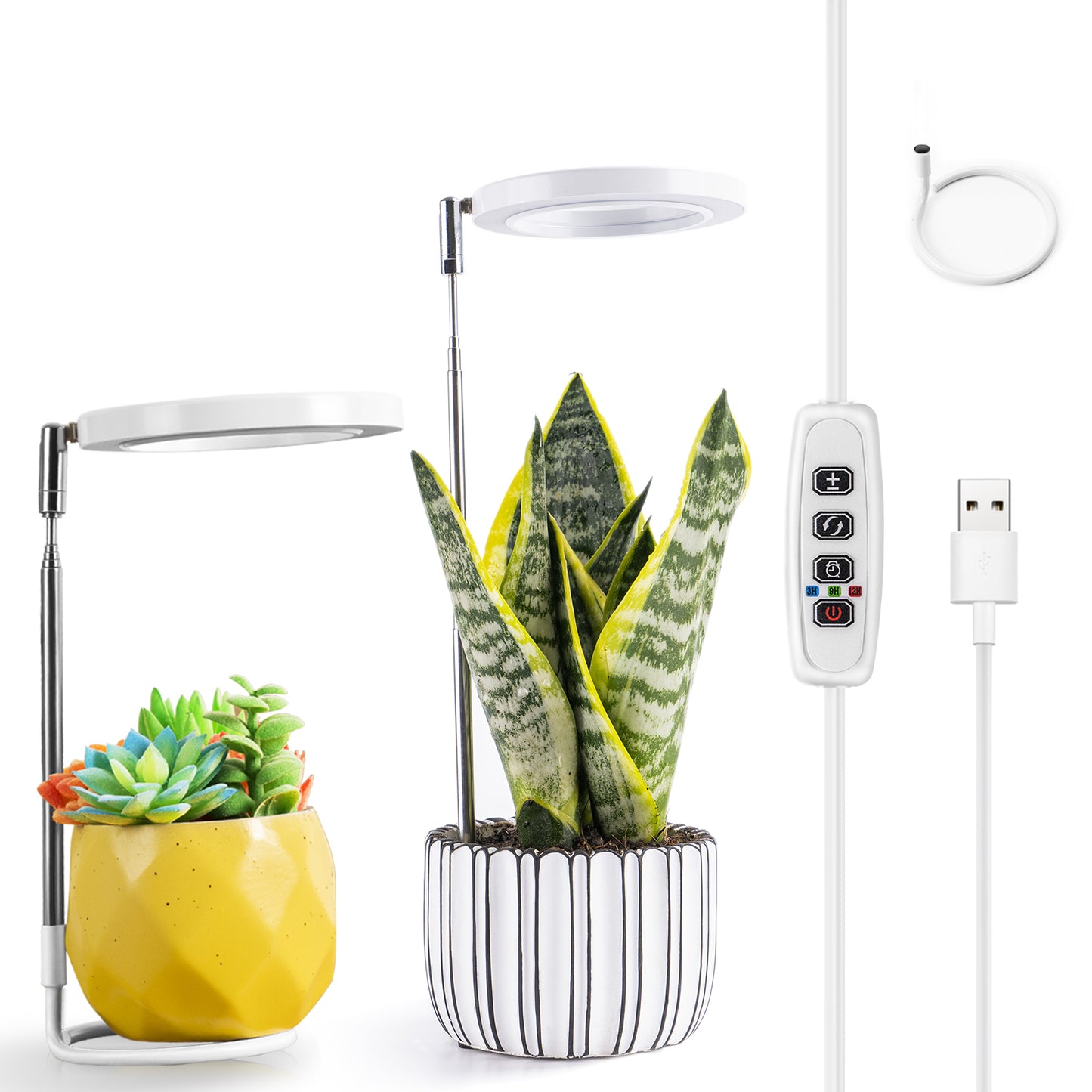 small indoor plant grow lights FAFAGRASS Grow Lights for Indoor Plants, Full Spectrum LED Halo Plant