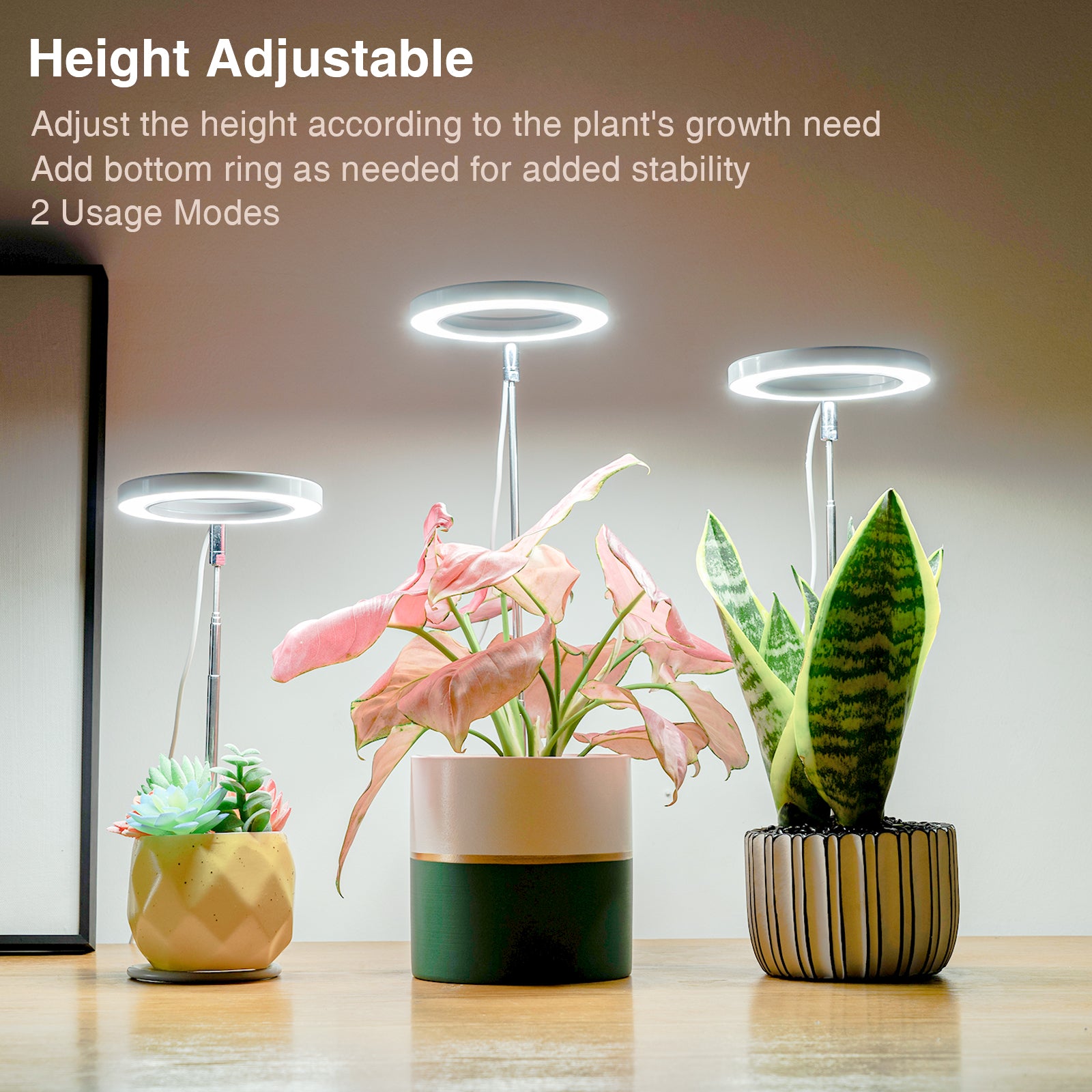 plant grow lights india FAFAGRASS Grow Lights for Indoor Plants, Full Spectrum LED Halo Plant Light with 9 Dimmable Levels 3 Colors Red Blue White Spectrum, Adjustable Height
